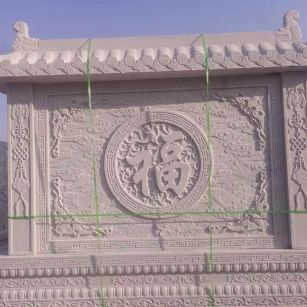 齐齐哈尔 芝麻白花岗岩屏风，照壁，影壁