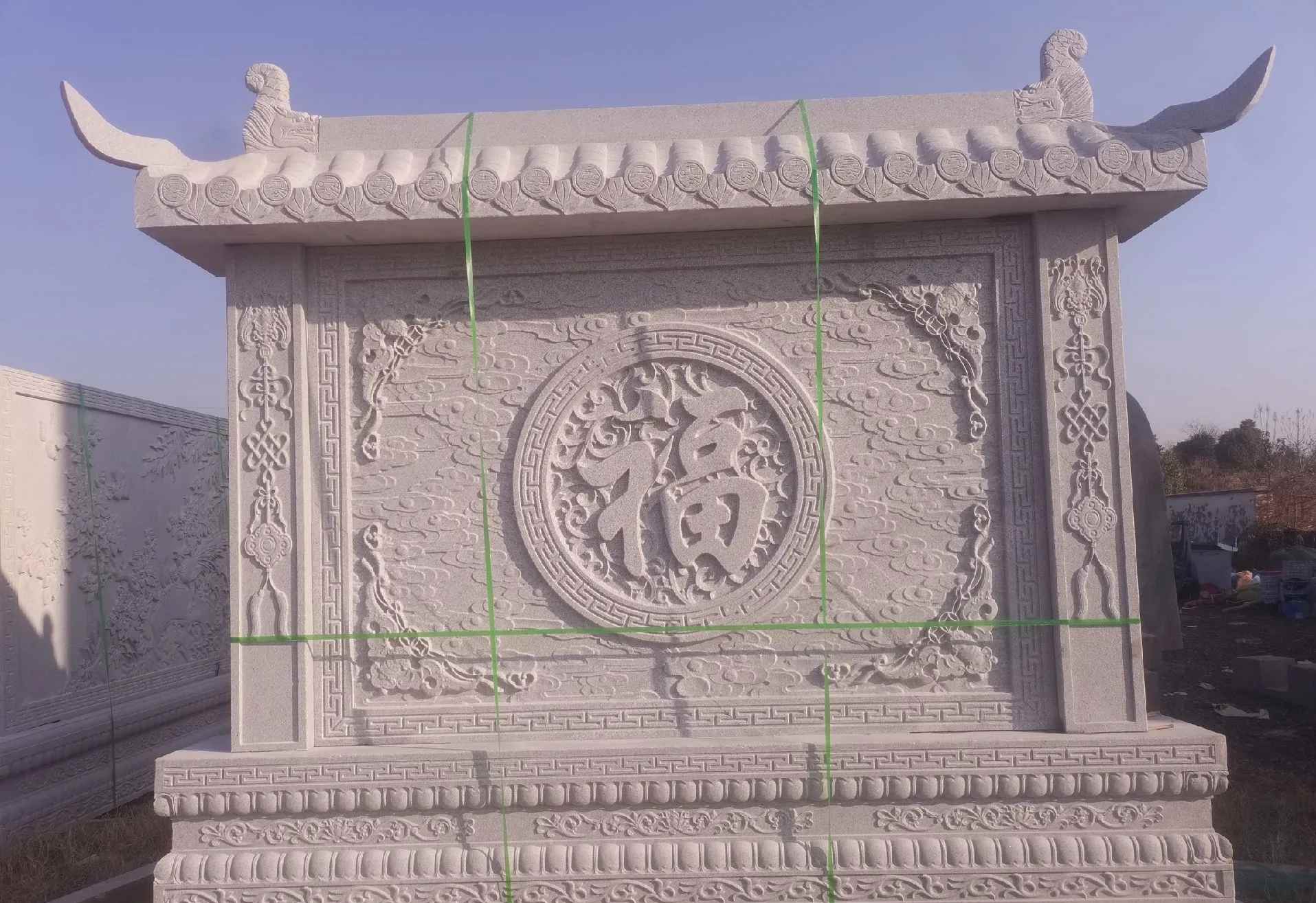 齐齐哈尔 芝麻白花岗岩屏风，照壁，影壁